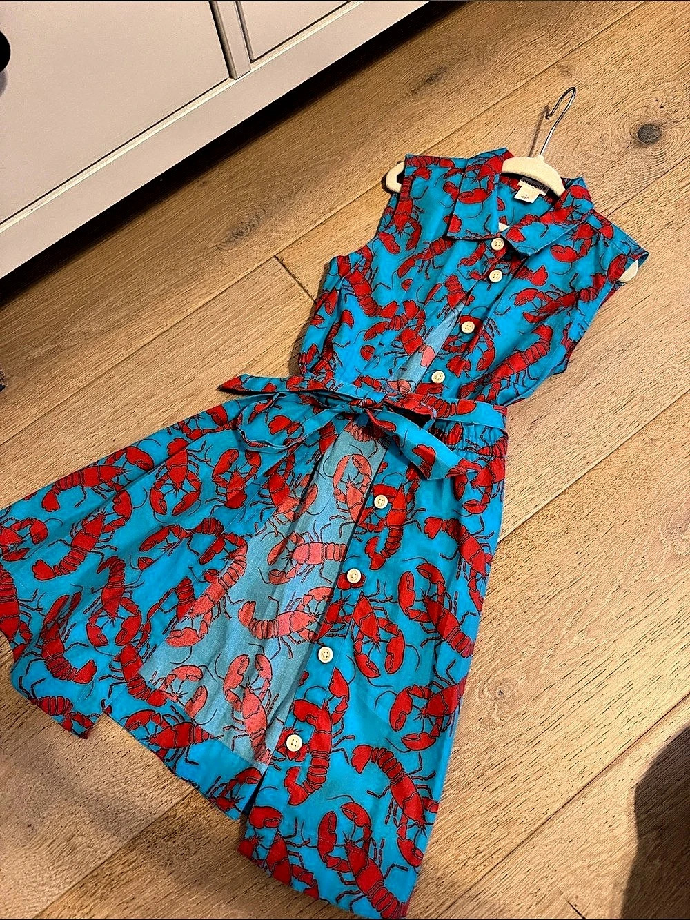 Jcrew Girls Size 7 Lobster Print Dress Like New